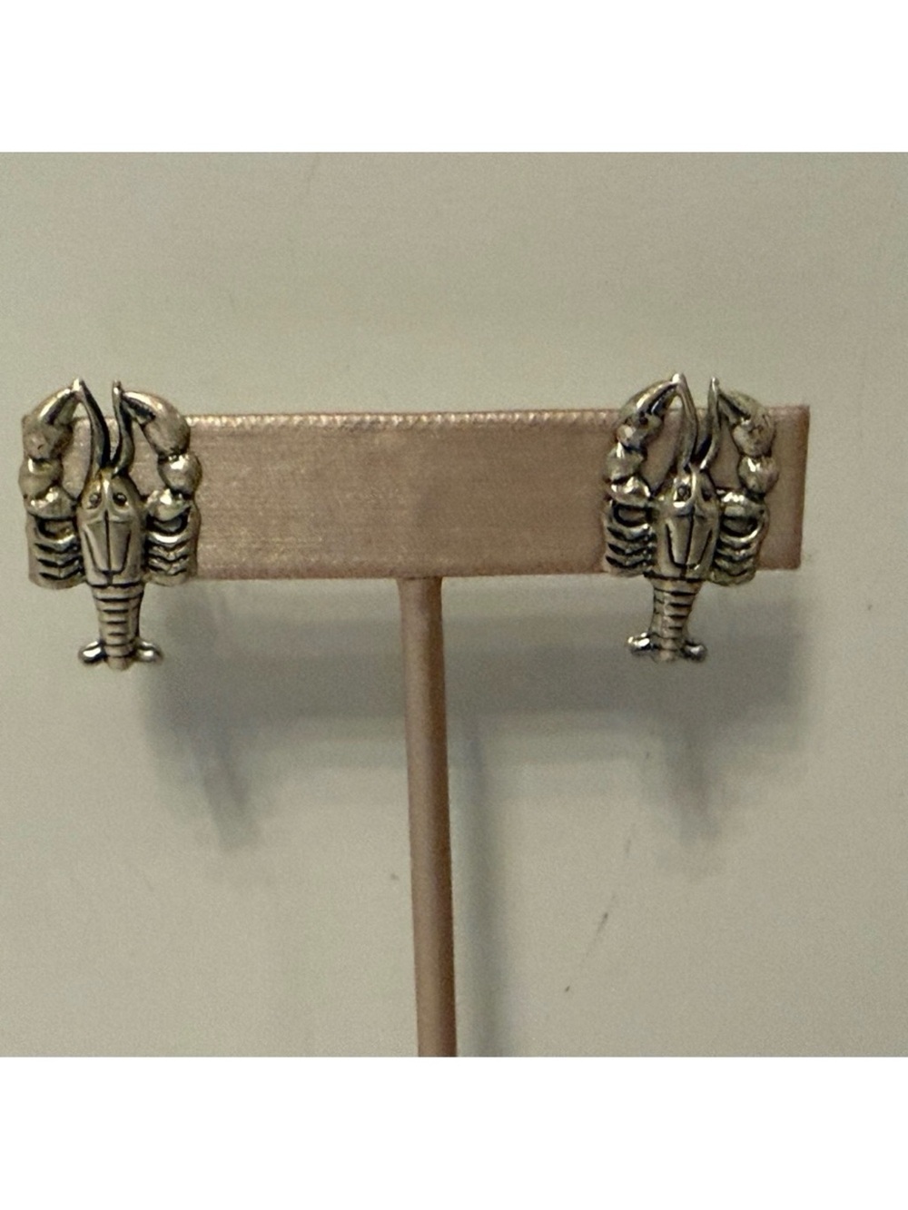 VINTAGE EARRINGS STERLING SILVER LOBSTER SCREW BACK 3g